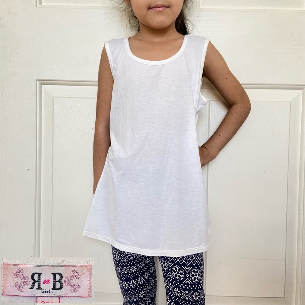 RnB Girls - Girls White Tank Top Scoop Neck